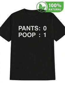Camiseta divertida de para hombre Moda mexicana Camiseta negra con diseño PANTS: 0 POOP: 1 Perfecta para expresar tu estilo único y sentido del humor Algodón cómodo Ideal para reuniones casuales Elige la camiseta que está en boca de todos en México Original y atrevida para cualquier ocasión - Negro - Ver 1
