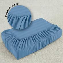 Fitted Sheet With Elastic All Around The Bottom, Cotton-Like Feel, Soft And Cool, Ideal For Spring, Available In Twin, Full, Queen, And King Sizes, Variety Of Colors, Perfect For Modern Bedrooms, Breathable And Comfortable For All Seasons - 寶藍色 - 查看 3