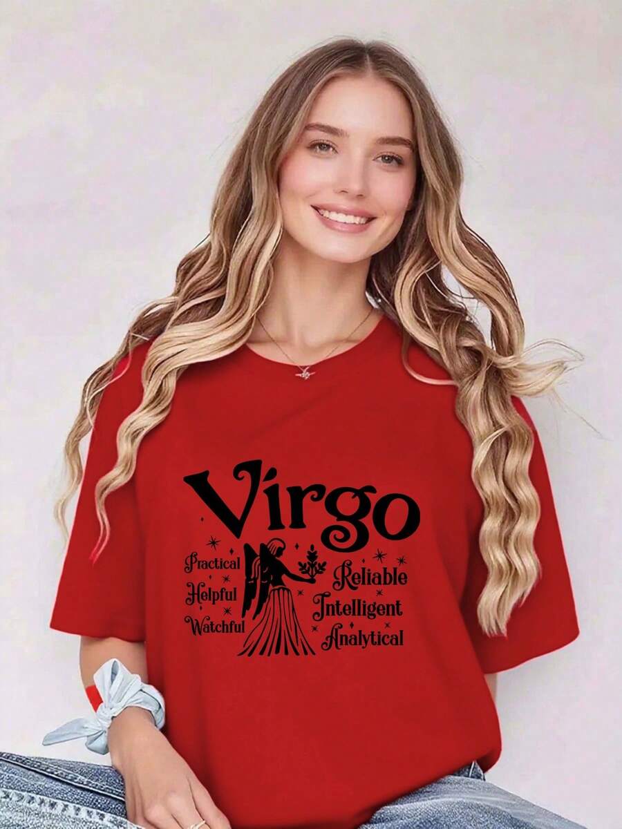 Camiseta para Mujer Pure - Camiseta de Moda Gemini Essence que Celebra la Practicidad y la Inteligencia - Moda - Rojo - Ver 1