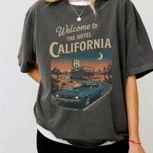 Camiseta Retro de los 70s, Estilo Rock, Vintage, con Gráficos de California, Clásica de Rock - Negro 5 - Ver 6