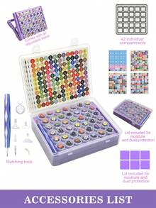 42-Slot Diamond Painting Storage Box Set, Includes Adjustable Stand, Stickers, Diamond Painting Tools And Accessories, DIY Craft Storage Box Set - Sets - View 8