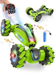 1件手勢控制遙控特技車,2.4GHz 4WD 遙控車,遙控蜘蛛車,適合3-6-12歲男孩女孩玩具,4WD 手控遙控旋轉車,雙面行駛遙控漂移車,附燈光、音樂和噴霧功能,適合6、7、8、9、10、11、12歲兒童的酷生日禮物與創意禮物/聖誕節/萬聖節/復活節/感恩節/兒童節 - 彩色 - 查看 14
