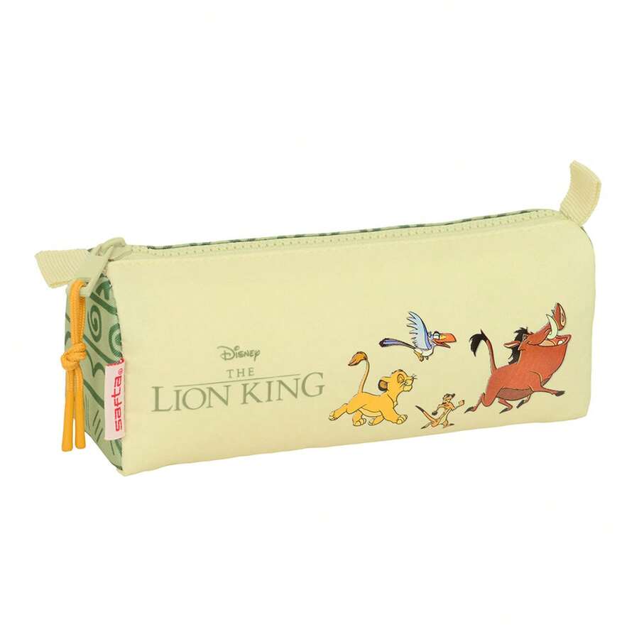 Safta | Rectangular Pencil Case Disney The Lion King Mufasa, Children's School Case With 1 Compartment And Zipper, Elastic Band On The Back To Attach To Notebook Or Folder, Side Handle - Estándar - View 1