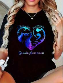 Arte Mexicano 200g Algodón Suave Colorblock Camiseta de Prevención Wolf's Choice para Mujer con Estampado de Lobo. Peso del Tejido, Cuello Redondo, Talla Única, Suave y Cómoda, Unisex. Entrega desde Almacén Local. Algodón Suave y Cómodo. Disfrute de Descuentos. Ideal para Pascua, Halloween, Día de Acción de Gracias, etc. ABI2Camiseta Algodón Familia Coordinada - Negro - Ver 9