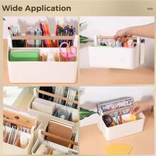1pc Minimalist Handheld Divided Storage Box, Baby Room Desktop Organizer, Multi-Functional Storage Supplies (Multi-Color) - Multicolor - View 7