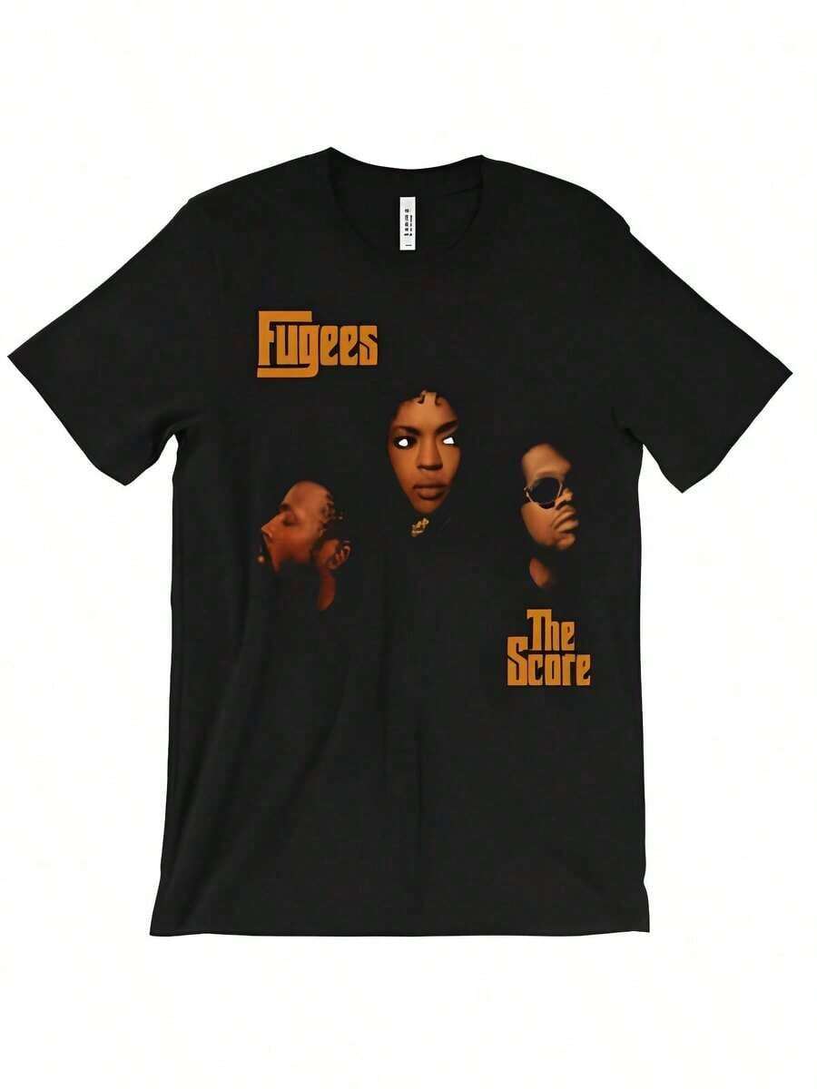 Camiseta de manga corta Fugees - The Score - Lauryn Hill - Ready Or Not - Killing Me Softly - Era Dorada de los 90s Boom Ba 100% Algodón - Negro - Ver 1