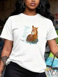 1 pieza Camiseta con diseño gráfico provocador de la señal de la mano para hacer el amor, 180g, 100% algodón - Blanco 3 - Ver 12