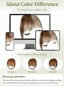 DNE HAIR 100%健康原色真人髮接髮，4#巧克力棕，自然輕盈瀏海髮片，柔軟絲滑親膚，不掉髮不打結，無縫隱形設計，易安裝易拆卸，可重複長期使用，適合女性、女孩、初學者，適用日常妝容、度假、街頭風、婚禮髮型造型轉換 - S4 - 查看 11