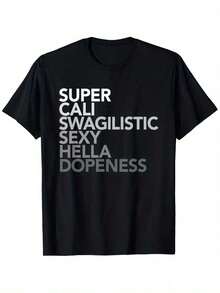 Camiseta unisex y2k con diseño único Super Cali Swagalistic Sexy Hella Dopeness ideal para lucir estilo moderno y auténtico perfecta para cualquier ocasión resalta tu personalidad con esta pieza única en su tipo y cómoda para el día a día - Negro - Ver 8