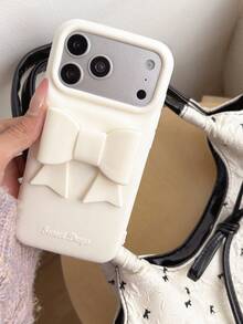 1件純色蝴蝶結矽膠防震手機殼，適用於 iPhone 13/13 Pro/13 Pro Max/14/14 Pro/14 Pro Max/15/15 Pro/15 Pro Max/16/16 Pro/16 Pro Max/17/17 Pro/17 Pro Max - 彩色 - 查看 9