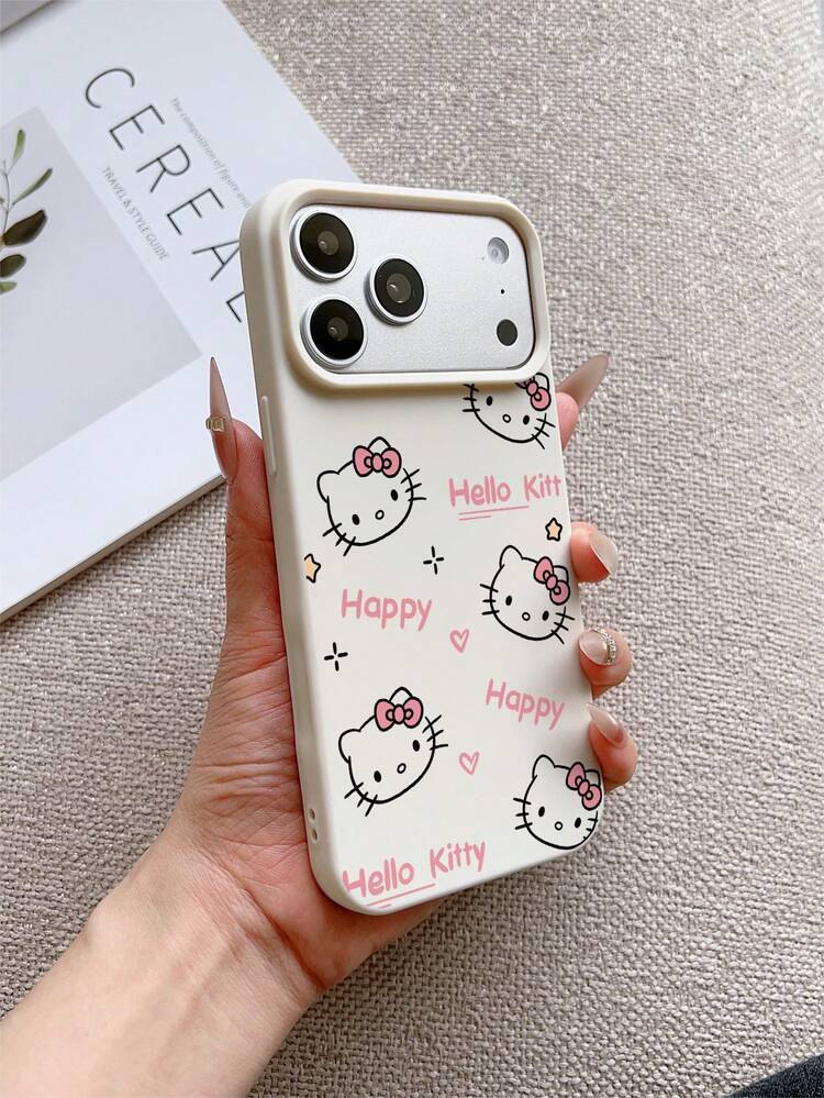Ốp lưng điện thoại SANRIO KT hình mèo, nơ, chống sốc toàn thân cho iPhone 13/XS Max/11/13 Pro Max/12/12 Pro/12 Pro Max/13/14 Pro/15 Pro Max/14/14 Pro/11 Pro Max/15/1 Pro/16 Pro Max/XR - Màu be - Xem 3