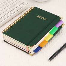 A5 Spiral Notebook - 300 Pages Hard Cover PU Notebook, 100GSM Thick Paper, Retro Style, Horizontal Lines, Pink Faux Leather Cover, Suitable For Work, School And College Planning, Notebook And Journal With Removable Divider Pages And Tabs, 5 Subject College Ruled Notebook For Students, High Quality Paper Material Plain Cover Sketchbook, Sketch Pad, Professional Notebook, Study Notes, Minimalist Design, Smooth Writing Surface - A5 - View 15