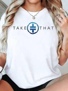 Camiseta de Mujer Take That The Circus 2026 Summer Tour, Cuello Redondo, Manga Corta, Cómoda, de Algodón Puro Suave, Adecuada para Todas las Temporadas.Imprescindible para los fans, esta camiseta unisex es perfecta para el uso diario, salidas, desplazamientos y fiestas. - Blanco - Ver 1