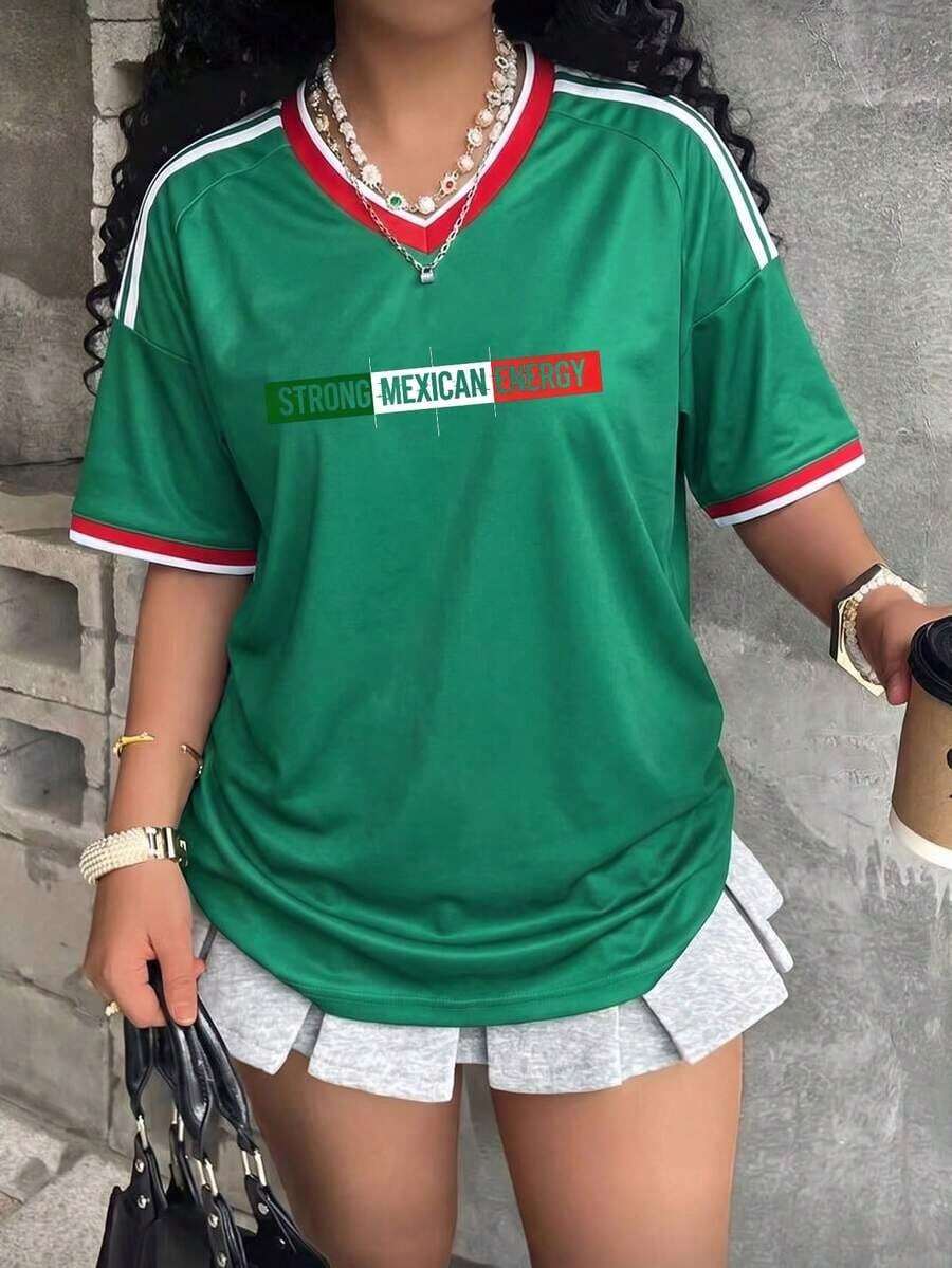 2026 Playera de Fútbol Mujer México Bandera - Ropa para Aficionados al Fútbol Mexicano