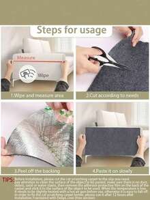 Cat Scratching Mat, Self-Adhesive Trimmable Carpet, Cat Scratching Post Carpet, Furniture Protection Against Scratching - Black - View 9