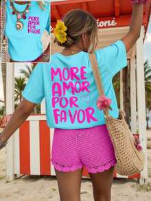 Top Casual Elegante de Verano para Mujer con Estampado de Doble Cara, con Diseño Vintage de Corazones y Rayas.MORE AMORE PER Print, Camiseta de Manga Corta con Cuello Redondo, Camisetas Bonitas para Mujer, Tops Divertidos, Camiseta Divertida para Mujer, Tops de Mujer para Verano, Conjuntos de Ropa para Vacaciones de Mujer, Conjuntos de Playa, Conjuntos de Verano para Mujer, Ropa de Primavera para Chicas Adolescentes, Conjunto de Verano para Mujer, Ropa de Playa para Mujer - Verde Oscuro - Ver 6