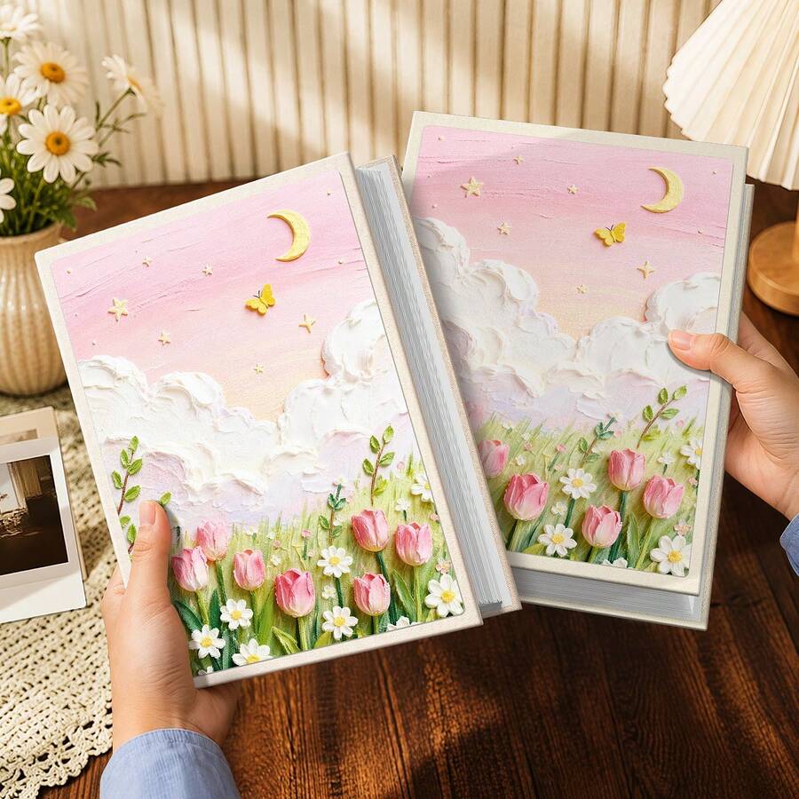 1pc 6-Inch High Capacity Photo Album, Holds 200 Horizontal Photos, Suitable For Wedding, Family, Anniversary, Youth, Vacation, Valentine's Day, Memory Book Gift - 1PC - View 1