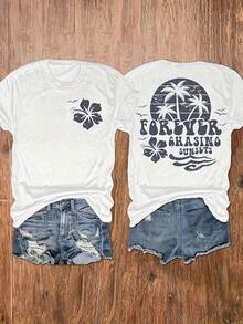 Women's T-Shirt For Spring And Summer - White - View 11