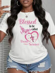 Camiseta moderna y minimalista para mujer en color rosa, de manga corta, estilo deportivo casual, con soporte, adecuada para el uso diario informal. - Blanco - Ver 1