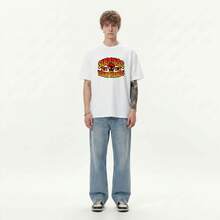 Boy Camiseta De Manga Corta De AlgodóN Puro Con Estampado De Letras, Estilo Americano Moderno, Unisex, De Verano, Estilo Holgado Y VersáTil. - Negro - Ver 5