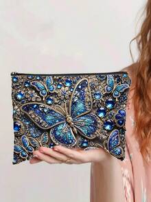 Tas Kosmetik Motif Kaktus Bercorak Zebra yang Modis dengan Desain AnDesign, Tas Perlengkapan Mandi Perjalanan dengan Resleting, Sempurna untuk Wanita dan Saudari. - MultiWarna - View 5