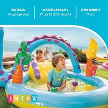 Intex 11 x 7.5 x 44 Pulgadas Dinoland Play Center - Piscina Inflable al Aire última intervensión para niños - Multicolor - Ver 4