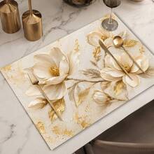 1 pieza Mantel individual de lino, tapete para desayuno, posavasos de café, base para tazón, elemento moderno, accesorio de cocina, fácil de limpiar, apto para el hogar, restaurante, decoración del comedor, regalo festivo, regalo para amigos, juego de múltiples piezas - Multicolor - Ver 11