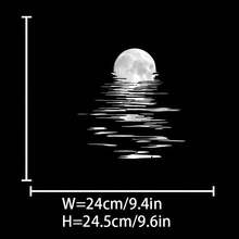 1 pieza de sticker de transferencia de calor para Noches de Luna - Patrón de ondas en blanco y negro, stickers de transferencia de calor para camisetas, jeans y bolsos - Duradero, decoración de ropa| Patrón de Noche de Luna| Calcomanía lavable - Negro - Ver 1
