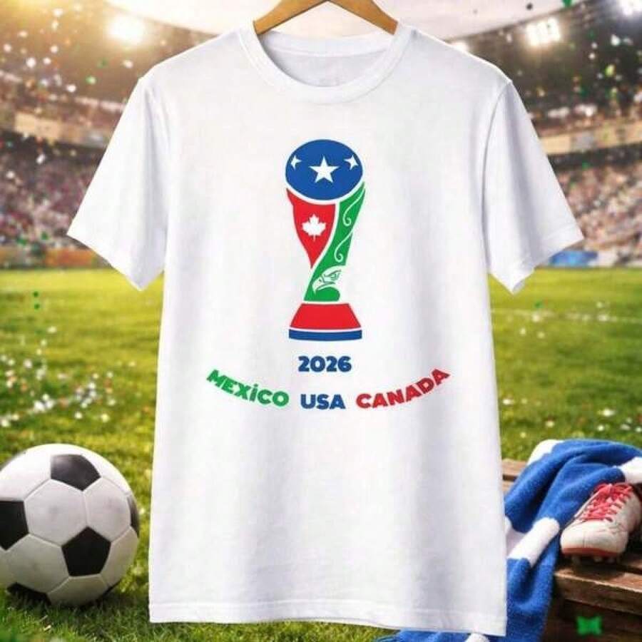 Camiseta de la Copa Mundial 2026, Camiseta para Fanáticos del Fútbol, Camiseta de Fútbol de EE. UU., México y Canadá, Camiseta de Fútbol Unisex, Regalo para Fanáticos del Fútbol - Negro - Ver 1