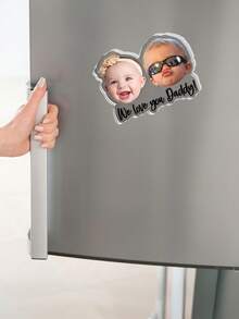1pc Custom Baby Face Fridge Magnets, Personalized Text Acrylic Magnets, Kitchen Decor, Mother's Day/Father's Day Gifts, New Parent Keepsakes, Baby Shower Gift - Multicolor - View 17