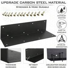 Heavy Duty L-Shape Garden Bed Corner Braces 8Pcs With 112 Screws , Durable 90° Angle Bracket Kit, Weatherproof Raised Garden Bed Frame Connectors For Patio Lawn - Black - View 6