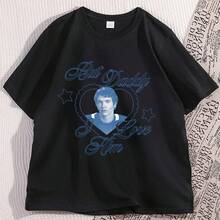 But Dad, I Love You, Casual Cotton Short Sleeve Crew Neck T-Shirt, Men's And Women's Clothing, High Quality Printed Loose Fit T-Shirts - 黑色 - 查看 12