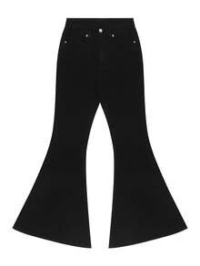 Quần jeans ống loe nữ cạp cao, co giãn, màu đen tuyền, phong cách cổ điển Y2K, thích hợp cho kỳ nghỉ, đi biển, dạo phố, gợi cảm, mùa hè 2026. - màu đen - Xem 8