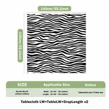 1件长方形涤纶桌布，黑白斑马纹图案，单面印花，适用于桌面，可水洗重复使用，适用于室内、室外、庭院、婚礼、派对、野餐、工艺品展览、宴会装饰等场合。 - 彩色 - 查看 11