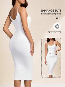 Suprenx Đầm định hình không đường may dành cho nữ, đầm ôm sát nâng eo và bụng, đồ định hình nén thoải mái. - trắng - Xem 2