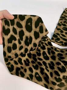 Women's Sleeveless Leopard Print Jumpsuit, Chiffon Fabric, Non-Stretch, Summer Vacation - Leopard - View 7