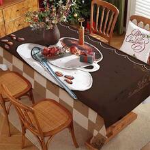 1pc, Home Decor, Coffee Pattern Printed Tablecloth, Rectangular, Machine Woven, Suitable For Home Kitchen Dining Room, Party Dinner, Picnic Camping, Date, Wedding, Theme Party Decoration, Indoor And Outdoor Use - Multicolor - View 13