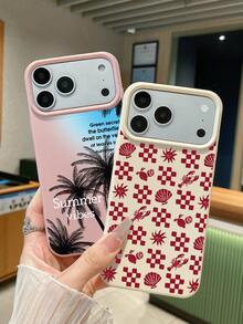 3pcs Summer Beach-Themed Phone Case Set: Ocean Turtle & Starfish, Palm Tree Graphic, Red Plaid Seashell & Lobster Print, Shockproof Full Coverage Phone Covers Compatible With IPhone 11/17/17 Pro/17 Pro Max, Galaxy S25 Ultra. Suitable For Mother's Day, Valentine's Day, Birthday, Easter, Spring/Summer Seasons, Back To School Gifts, Daily Use. - Multicolor - View 4