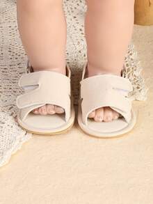 1 Pair Solid Color Breathable Open Toe Casual Sandals For Infant Boys, Suitable For Summer - Apricot - View 8