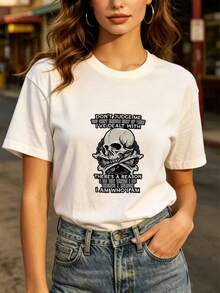 Tops de moda para el día a día, camisetas modernas - No me juzgues, ya he pasado por las cosas más difíciles - Perfecto para reuniones familiares y fiestas de empresa - Regalo de moda para el Día de la Independencia. - Blanco - Ver 12