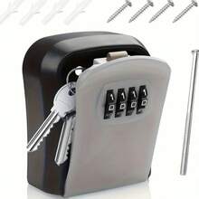 1pc Key Lock Box, 4-Digit Combination Lock Box, Suitable For Storing Outdoor Keys, Key Storage Lock Box, 5-Key Large Capacity Design, Resettable Password Function, Suitable For Indoor/Outdoor, Garage, Weather-Resistant Environment, Applicable For Office/Commercial Decoration Password Key Box - Multicolor - View 4