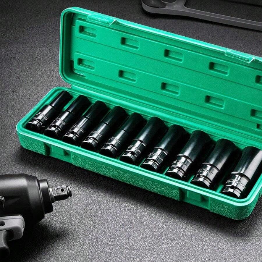 1/2Inch Drive 6-Point Impact Socket Set 10-Piece Metric Sizes 8-24m/10-24mm Carbon Steel Impact Socket Set With Hard Storage Box - 8-24mm - 查看 1