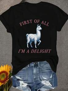 Una camiseta de manga corta para mujer, moderna, a la moda, retro, casual y holgada, adecuada para actividades al aire libre en primavera y verano.Ideal para compras informales diarias, citas y uso cotidiano.Esta camiseta es cómoda y suave, con cuello redondo para mujer.blusas para mujer,blusas casuales para dama,tops,, mujer premium,y2k,playeras de mujer curvy,ofertas y liquidaciones ropa mujer,playeras deportivas para mujer,,playeras de hombre, mujer,blusas>elegante LOCV - Negro - Ver 8