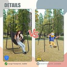 Hammock Chair With Stand, Heavy-Duty And Rustproof Hanging Chair With Stand, Hammock Swing Chair Stand, For Indoor Outdoor Patio Yard Garden Porch - Grey - View 2
