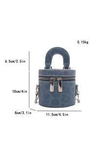 Novedad 2026: Estuche de Maquillaje Único de Alta Calidad al por Mayor, Mini Bolsa para Lápices Labiales, Bolso Bandolera para Mujer - Neblina azul - Ver 8
