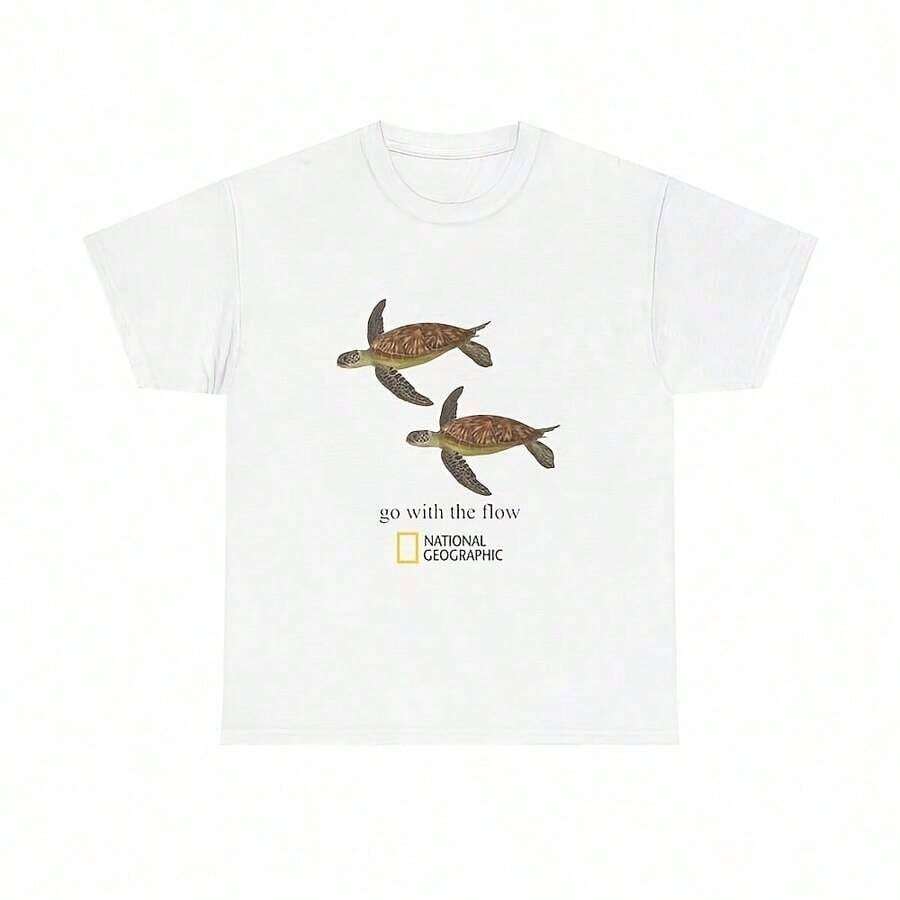short-sleeveCamiseta con tortuga marina de National Geographic, Camiseta con vibra oceánica100% Cotton - Blanco - Ver 1