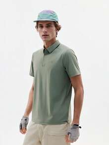 TECTOP Men's Golf Polo Shirt, Comfortable Breathable, Button Design, Suitable For Outdoor Sports & Fitness - Green - View 4