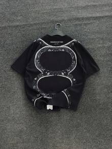 Áo thun nam Fractyr in hai mặt dáng rộng, họa tiết rắn Ouroboros đen wash vintage, phong cách workwear street casual, chất mềm tay ngắn cổ tròn phù hợp đi phố và dạo đêm - màu đen - Xem 6