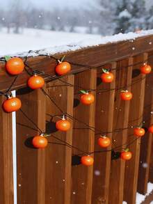 1pc Solar Powered Orange String Lights, Outdoor Camping Tent Decor Lighting, Garden Patio Fairy Lights - 多色 - 查看 7