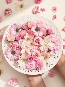 50/100pcs Artificial Flower Heads, Small/Medium/Large Fake Flowers, Mini Daisy Flowers, Suitable For Wedding Crafts, Home Decor, Party And More - Pink - View 6